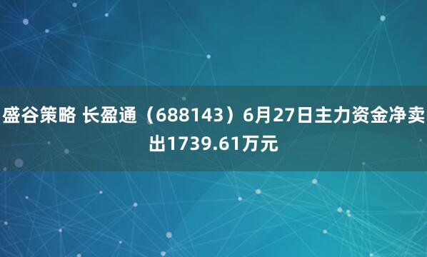 盛谷策略 长盈通(688143)6月27日主力资金净卖出1739.61万元
